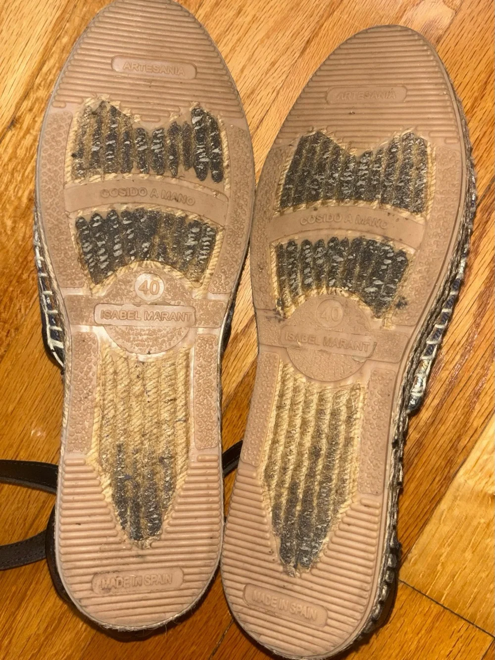 Isabel Marant Paisley Espadrille Ankle Strap Sandals Navy Size 40 - EUC